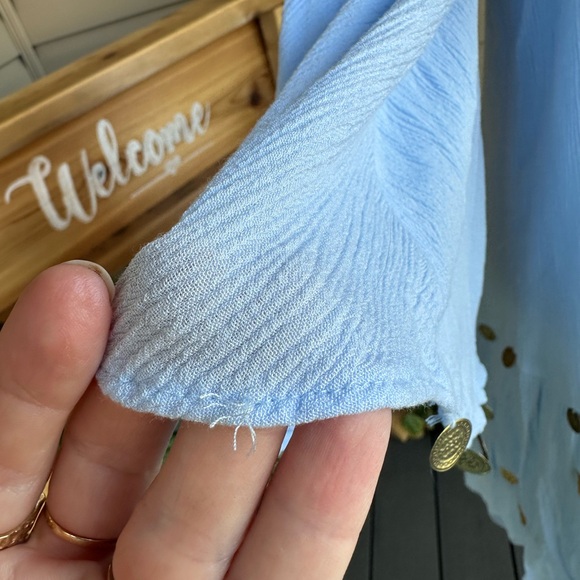 Lilly Pulitzer blue Delaney tunic dress with gold embroidered seashells - Picture 15 of 17